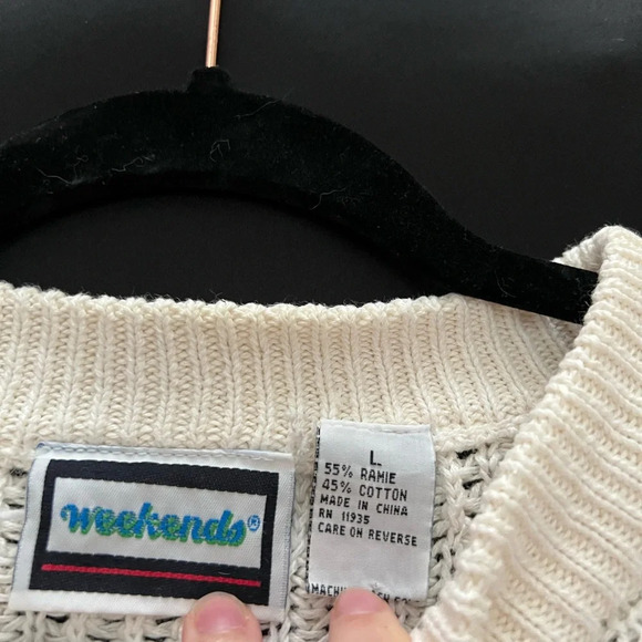 Vintage Beige Checker Sweater - Picture 5 of 8